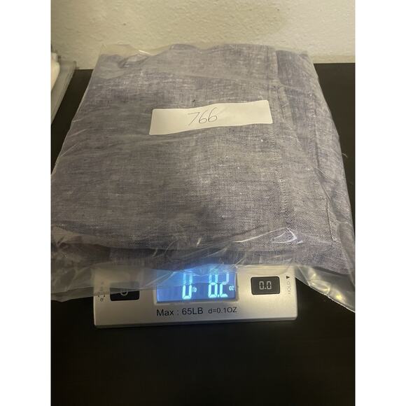 Lands End Womens Top 2X Blue Linen Button Up Short Sleeve Neutral Lagenlook - Picture 8 of 9